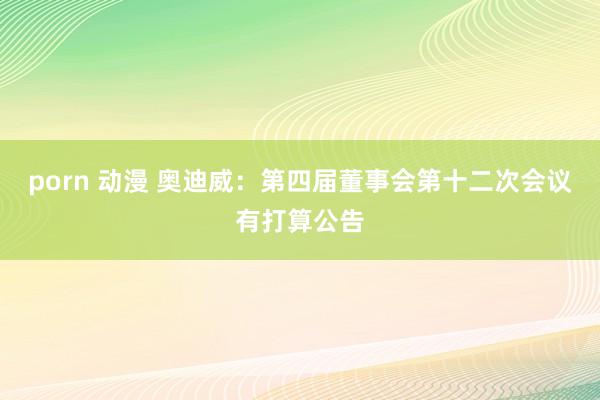 porn 动漫 奥迪威：第四届董事会第十二次会议有打算公告