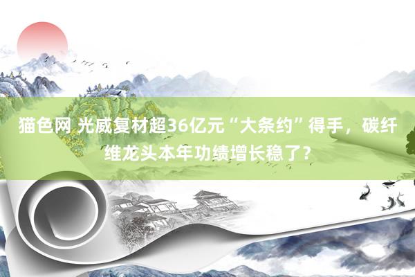 猫色网 光威复材超36亿元“大条约”得手，碳纤维龙头本年功绩增长稳了？