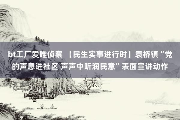 bt工厂爱唯侦察 【民生实事进行时】袁桥镇“党的声息进社区 声声中听润民意”表面宣讲动作