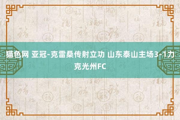 猫色网 亚冠-克雷桑传射立功 山东泰山主场3-1力克光州FC