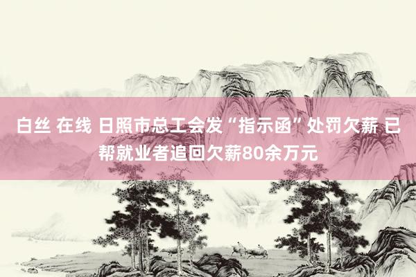 白丝 在线 日照市总工会发“指示函”处罚欠薪 已帮就业者追回欠薪80余万元