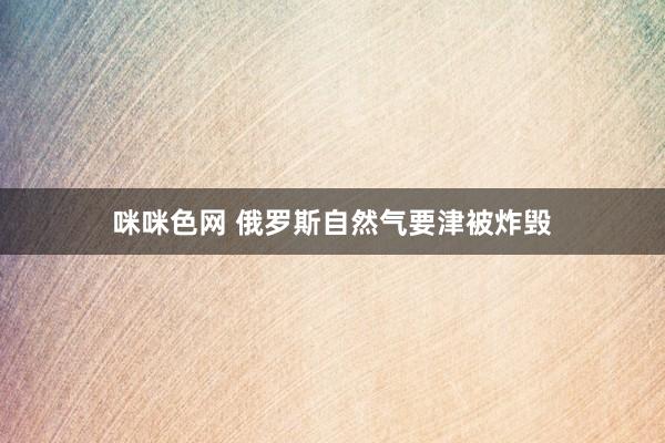 咪咪色网 俄罗斯自然气要津被炸毁