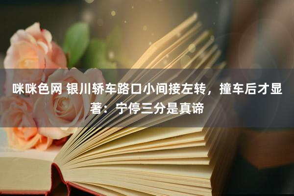 咪咪色网 银川轿车路口小间接左转，撞车后才显著：宁停三分是真谛