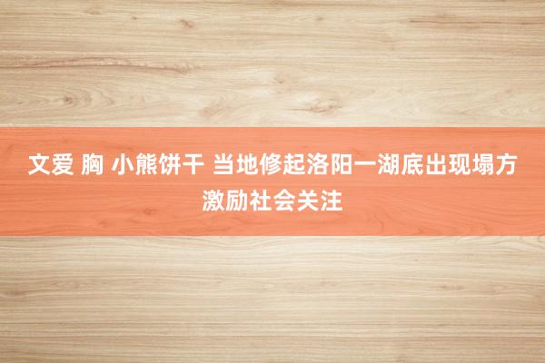文爱 胸 小熊饼干 当地修起洛阳一湖底出现塌方激励社会关注