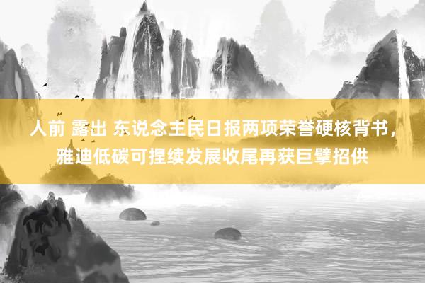 人前 露出 东说念主民日报两项荣誉硬核背书，雅迪低碳可捏续发展收尾再获巨擘招供