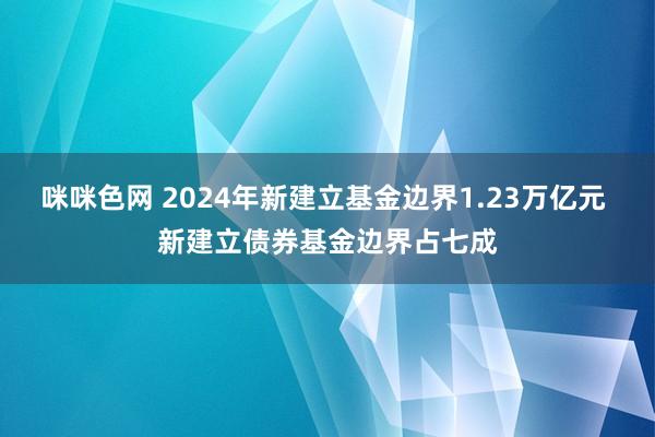 咪咪色网 2024年新建立基金边界1.23万亿元 新建立债券基金边界占七成