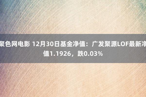 聚色网电影 12月30日基金净值：广发聚源LOF最新净值1.1926，跌0.03%