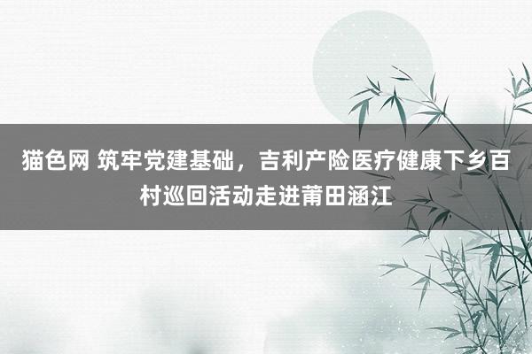 猫色网 筑牢党建基础，吉利产险医疗健康下乡百村巡回活动走进莆田涵江