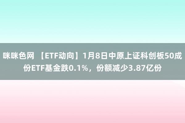 咪咪色网 【ETF动向】1月8日中原上证科创板50成份ETF基金跌0.1%，份额减少3.87亿份