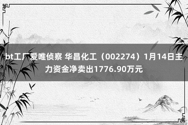 bt工厂爱唯侦察 华昌化工（002274）1月14日主力资金净卖出1776.90万元