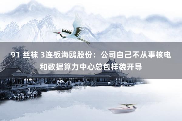 91 丝袜 3连板海鸥股份：公司自己不从事核电和数据算力中心总包样貌开导