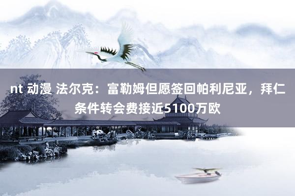 nt 动漫 法尔克：富勒姆但愿签回帕利尼亚，拜仁条件转会费接近5100万欧